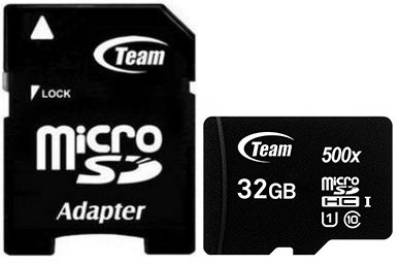 Карта памяти Team Black MicroSDHC 32GB UHS-I Class10 + SD-adapter TUSDH32GCL10U03
