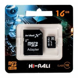 Карта памяти HI-RALI microSDHC 16Gb Class10 UHS-I + SD адаптер HI-16GBSD10U1-01