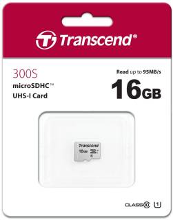 Карта памяти Transcend 300S microSDHC 16GB UHS-I U1 no adapter TS16GUSD300S