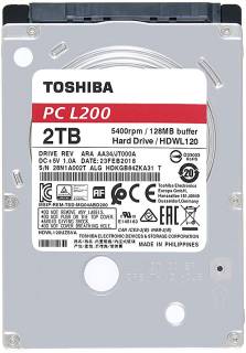 Внутренний HDD/SSD Toshiba L200 2TB 5400rpm 128MB HDWL120UZSVA