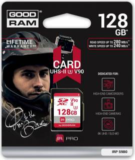 Карта памяти Goodram IRDM PRO SDXC 128GB V90 UHS-II U3 IRP-S9B0-1280R11