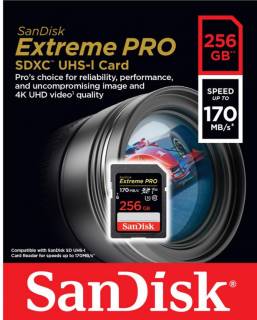 Карта памяти SanDisk Extreme Pro SDXC 256GB C10 UHS-I U3 SDSDXXY-256G-GN4IN