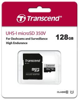 Карта памяти Transcend 350V microSDXC 128GB C10 UHS-I U1 + adapter TS128GUSD350V