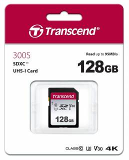 Карта памяти Transcend 300S SDXC 128GB C10 UHS-I U3 V30 TS128GSDC300S