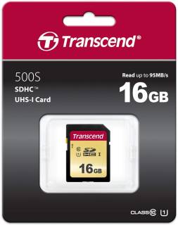 Карта памяти Transcend 500S SDHC 16GB UHS-I U1 C10 TS16GSDC500S