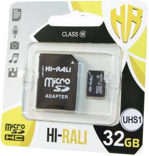 Карта памяти HI-RALI microSDHC 32GB class 10 + adapter HI-32GBSD10U1-01