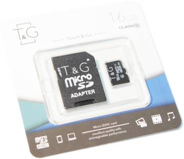 Карта памяти T&G microSDHC 16GB Class10 UHS-I + adapter TG-16GBSD10U1-01