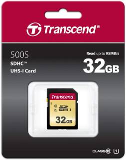 Карта памяти Transcend 500S SDHC 32GB Class10 UHS-I U1 TS32GSDC500S