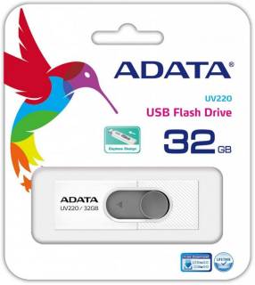 Флеш-память USB A-Data UV220 32GB WHITE/GRAY USB 2.0 AUV220-32G-RWHGY
