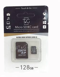 Карта памяти T&G microSDXC 128GB C10 UHS-3 + adapter TG-128GBSD10U3-01