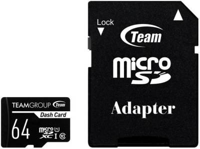 Карта памяти Team Dash Card MicroSDXC 64GB UHS-I Class 10 + SD adapter TDUSDX64GUHS03