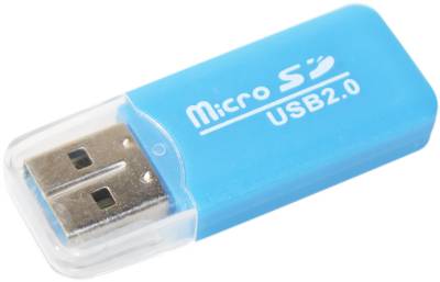 Картридер Merlion CRD-1BL M2/microSD Blue