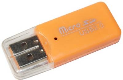 Картридер Merlion CRD-1OR TF/Micro SD Orange OEM Q50