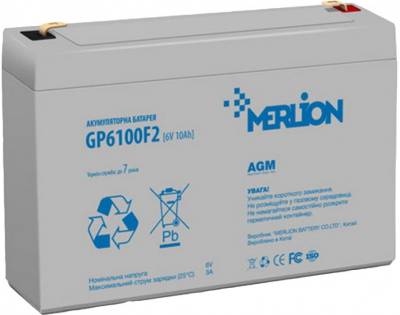 Аккумуляторная батарея Merlion 6V - 10Ah (GP6100F2)