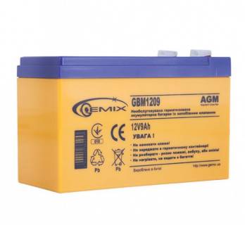 Аккумуляторная батарея Gemix 12V 9AH (GBM1209) AGM GBM1209 AGM