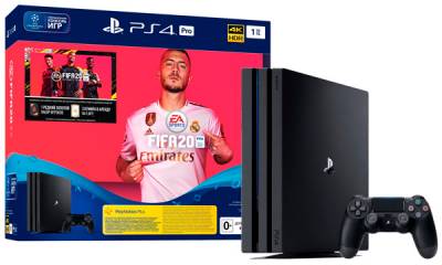 Игровая приставка Sony PS4 Pro 1TB black (CUH-7208B) + FIFA20