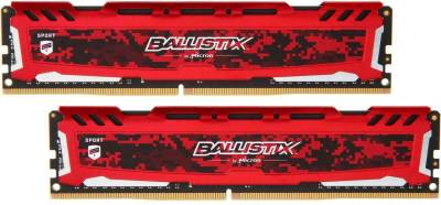 Оперативная память Crucial Ballistix Sport LT Red DDR4 32GB (2x16GB) 3000MHz CL15 Kit BLS2K16G4D30AESE