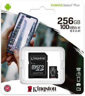 Карта памяти Kingston Canvas Select Plus microSDXC 256GB + Adapter SDCS2/256GB