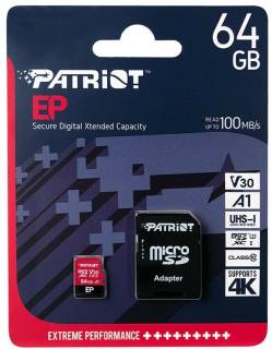 Карта памяти Patriot EP Series microSDXC 64GB + adapter PEF64GEP31MCX