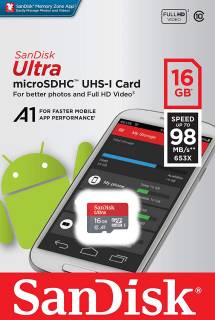 Карта памяти SanDisk Ultra microSDHC 16GB SDSQUAR-016G-GN6MN