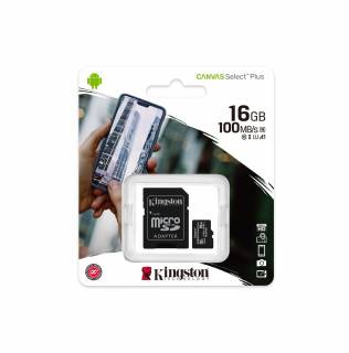Карта памяти Kingston Canvas Select Plus microSDHC 16GB + adapter SDCS2/16GB