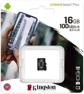 Карта памяти Kingston Canvas Select Plus microSDHC 16GB SDCS2/16GBSP