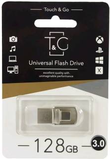 Флеш-память USB T&G 104 Metal series 128GB Silver USB 3.0 + USB Type-C TG104TC-128G3