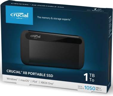 Внешний HDD Crucial X8 Portable SSD 1TB Black USB 3.2 Gen2 Type-C CT1000X8SSD9