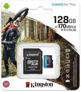 Карта памяти Kingston Canvas Go! Plus microSDXC 128GB + adapter SDCG3/128GB