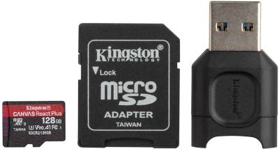 Карта памяти Kingston Canvas React Plus microSDXC 128GB + adapter + reader MLPMR2/128GB