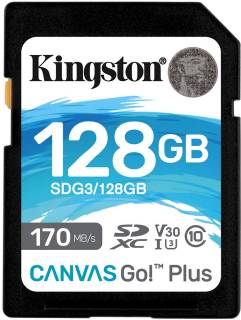 Карта памяти Kingston Canvas Go! Plus SDXC 128GB SDG3/128GB