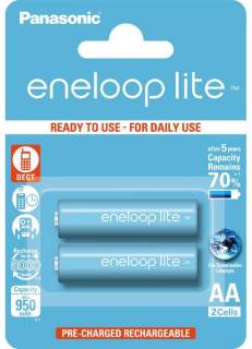 Аккумулятор Panasonic Eneloop Lite AA 950 2BP mAh NI-MH BK-3LCCE/2BE