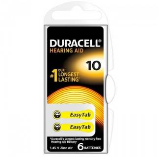 Батарейка Duracell ZA10 bat(1.4B) Zinc Air 6шт Hearing Aid 81546854