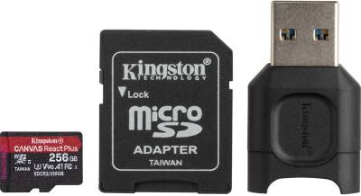 Карта памяти Kingston Canvas React Plus MicroSDXC 256GB + adapter + reader MLPMR2/256GB