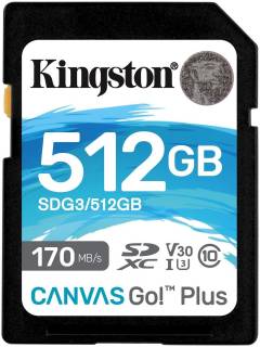 Карта памяти Kingston Canvas Go Plus SDXC 512GB SDG3/512GB