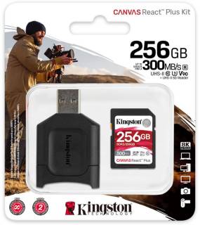 Карта памяти Kingston Canvas React Plus Kit SDXC 256GB + Reader MLPR2/256GB