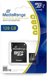 Карта памяти MediaRange MicroSDHC 128GB + adapter MR945