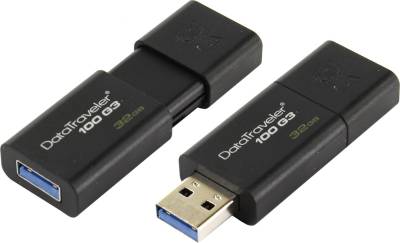 Флеш-память USB Kingston DataTraveler 100 G3 2x32GB Black USB 3.1 DT100G3/32GB-2P