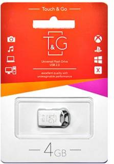 Флеш-память USB T&G 110 Metal Series 4GB Silver USB 2.0 TG110-4G