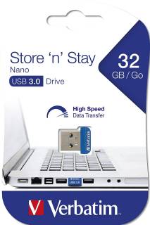 Флеш-память USB Verbatim Store 'n' Stay NANO 32GB Blue USB 3.0 98710