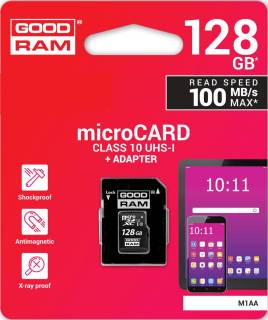 Карта памяти Goodram M1AA microSDHC 128GB UHS-I Class 10 + adapter M1AA-1280R12