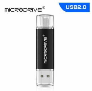 Флеш-память USB Microdrive Flash 64GB Black USB 2.0 + OTG 091499