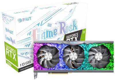 Видеокарта Palit GeForce RTX 3080 GameRock 10GB V1 (LHR) NED3080U19IA-1020G/LHR