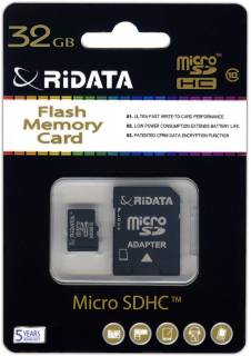 Карта памяти Ridata microSDHC 32GB + adapter FF955226