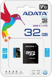 Карта памяти A-Data Premier microSDHC 32GB + adapter AUSDH32GUICL10A1-RA1