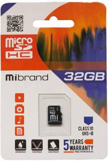 Карта памяти Mibrand microSDHC 32GB MICDHU3/32GB