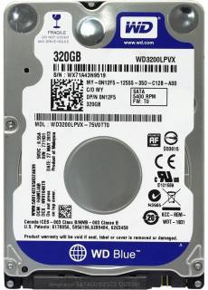 Внутренний HDD/SSD Western Digital WD Blue 320GB 5400rpm 8MB WD3200LPVX