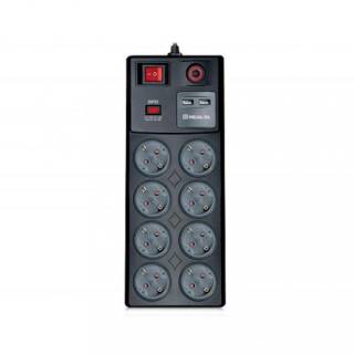 Сетевой фильтр REAL-EL RS-8F USB CHARGE 3M, BLACK EL122300004
