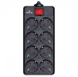 Сетевой фильтр REAL-EL RS-8 PROTECT 3m black EL122300022