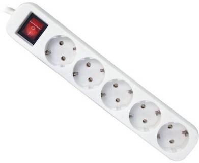 Сетевой фильтр Defender S518 1.8 m 5 роз switch white 99241